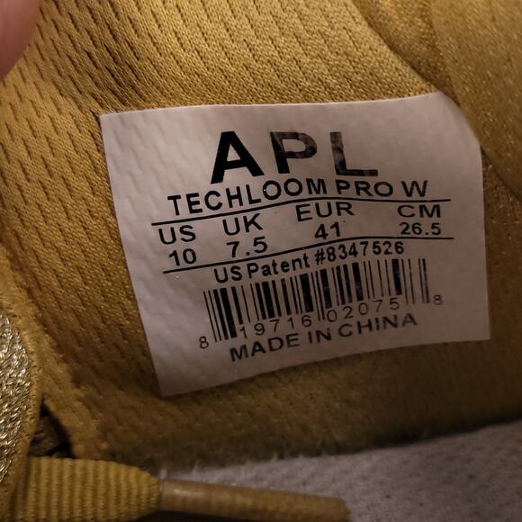 APL Techloom Pro Lace Up Athletic Running Shoe Womens Size 10 Yellow White - Picture 10 of 10